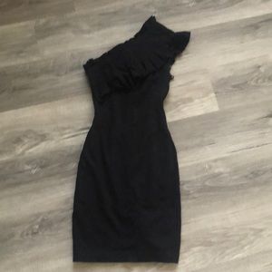 Ted baker black one shoulder dress
